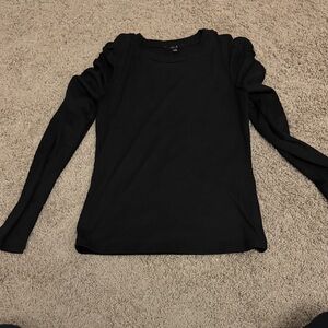 Iris Black Long Sleeve Top